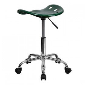 Vibrant Green Tractor Seat and Chrome Stool [LF-214A-GREEN-GG]