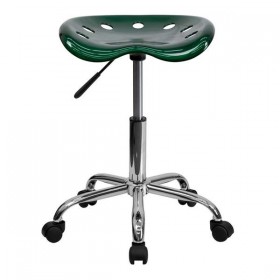 Vibrant Green Tractor Seat and Chrome Stool [LF-214A-GREEN-GG]