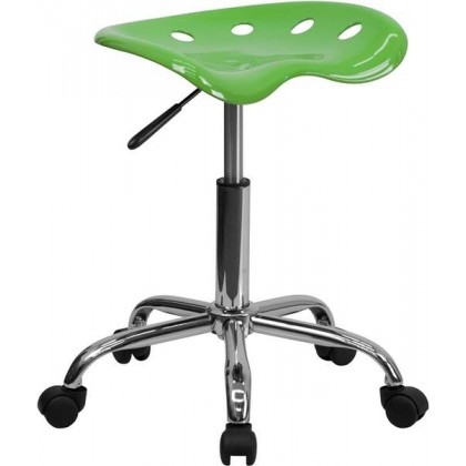 Vibrant Spicy Lime Tractor Seat and Chrome Stool [LF-214A-SPICYLIME-GG]