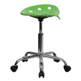 Vibrant Spicy Lime Tractor Seat and Chrome Stool [LF-214A-SPICYLIME-GG]