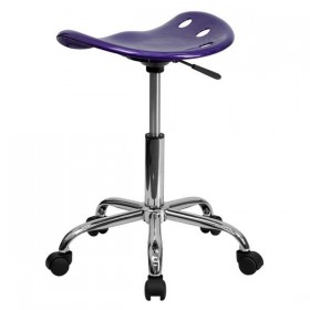 Vibrant Violet Tractor Seat and Chrome Stool [LF-214A-VIOLET-GG]