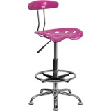 Vibrant Candy Heart and Chrome Drafting Stool with Tractor Seat [LF-215-CANDYHEART-GG]