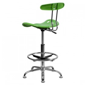 Vibrant Spicy Lime and Chrome Drafting Stool with Tractor Seat [LF-215-SPICYLIME-GG]