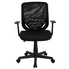 Mid-Back Black Mesh Office Chair with Mesh Fabric Seat [LF-W-95A-BK-GG]