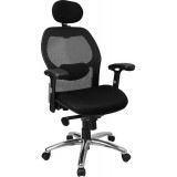 High Back Super Mesh Office Chair with Black Fabric Seat and Knee Tilt Control [LF-W42-HR-GG]