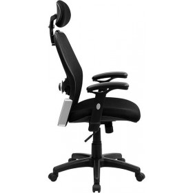 High Back Super Mesh Office Chair with Black Fabric Seat [LF-W42B-HR-GG]