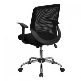Mid-Back Black Mesh Office Chair with Mesh Fabric Seat [LF-W95-MESH-BK-GG]