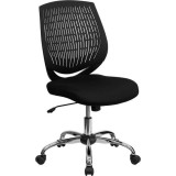Mid-Back Black Designer Back Task Chair with Chrome Base [LF-X6-BK-GG]