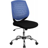 Mid-Back Blue Designer Back Task Chair with Chrome Base [LF-X6-BLUE-GG]