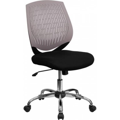 Mid-Back Gray Designer Back Task Chair with Chrome Base [LF-X6-GREY-GG]