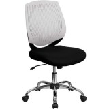 Mid-Back White Designer Back Task Chair with Chrome Base [LF-X6-WHITE-GG]
