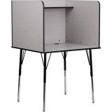 Study Carrel with Adjustable Legs and Top Shelf in Nebula Grey Finish [MT-M6221-GREY-GG]