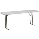 18''W x 72''L Granite White Plastic Folding Training Table [RB-1872-GG]