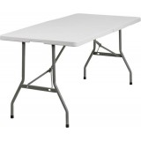 30''W x 60''L Plastic Bi-Folding Table [RB-3060FH-GG]