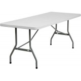 30''W x 72''L Granite White Plastic Folding Table [RB-3072-GG]