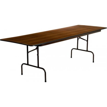 30'' x 96'' Rectangular Walnut High Pressure Laminate Folding Banquet Table [RB-3096-HIGH-MAH-GG]