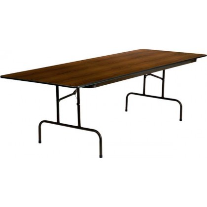 36'' x 96'' Rectangular Walnut High Pressure Laminate Folding Banquet Table [RB-3696-HIGH-MAH-GG]