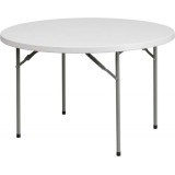 48'' Round Granite White Plastic Folding Table [RB-48R-GG]