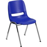 HERCULES Series 440 lb. Capacity Navy Ergonomic Shell Stack Chair with Chrome Frame and 12'' Seat Height [RUT-12-NVY-CHR-GG]