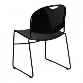 HERCULES Series 880 lb. Capacity Black High Density, Ultra Compact Stack Chair with Black Frame [RUT-188-BK-GG]
