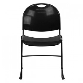 HERCULES Series 880 lb. Capacity Black High Density, Ultra Compact Stack Chair with Black Frame [RUT-188-BK-GG]