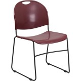 HERCULES Series 880 lb. Capacity Burgundy High Density, Ultra Compact Stack Chair with Black Frame [RUT-188-BY-GG]
