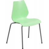 HERCULES Series 770 lb. Capacity Green Stack Chair with Lumbar Support and Silver Frame [RUT-288-GREEN-GG]