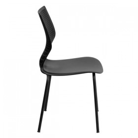 HERCULES Series 770 lb. Capacity Designer Black Stack Chair with Black Frame [RUT-358-BK-GG]
