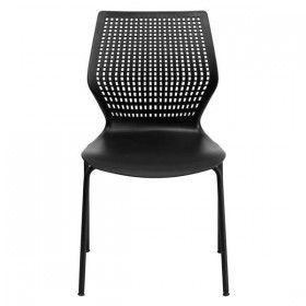 HERCULES Series 770 lb. Capacity Designer Black Stack Chair with Black Frame [RUT-358-BK-GG]