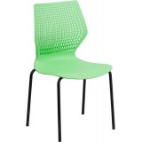 HERCULES Series 770 lb. Capacity Designer Green Stack Chair with Black Frame [RUT-358-GN-GG]