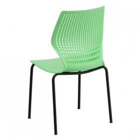 HERCULES Series 770 lb. Capacity Designer Green Stack Chair with Black Frame [RUT-358-GN-GG]