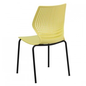 HERCULES Series 770 lb. Capacity Designer Yellow Stack Chair with Black Frame [RUT-358-YL-GG]
