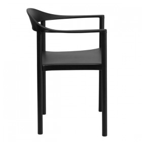 HERCULES Series 1000 lb. Capacity Black Plastic Cafe Stack Chair [RUT-418-BK-GG]