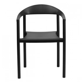 HERCULES Series 1000 lb. Capacity Black Plastic Cafe Stack Chair [RUT-418-BK-GG]