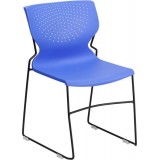 HERCULES Series 661 lb. Capacity Blue Full Back Stack Chair with Black Frame [RUT-438-BLUE-GG]