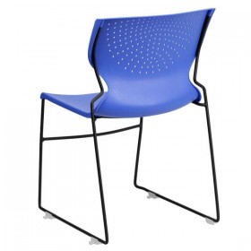 HERCULES Series 661 lb. Capacity Blue Full Back Stack Chair with Black Frame [RUT-438-BLUE-GG]