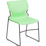 HERCULES Series 661 lb. Capacity Green Full Back Stack Chair with Black Frame [RUT-438-GREEN-GG]