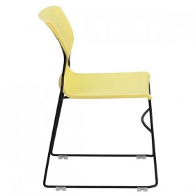 HERCULES Series 661 lb. Capacity Yellow Full Back Stack Chair with Black Frame [RUT-438-YELLOW-GG]