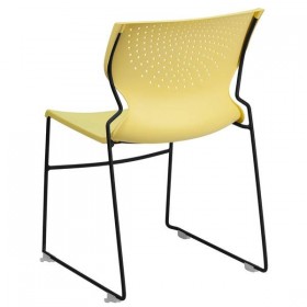 HERCULES Series 661 lb. Capacity Yellow Full Back Stack Chair with Black Frame [RUT-438-YELLOW-GG]