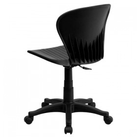 Mid-Back Black Plastic Swivel Task Chair [RUT-A103-BK-GG]