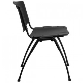 HERCULES Series 880 lb. Capacity Black Polypropylene Stack Chair [RUT-D01-BK-GG]