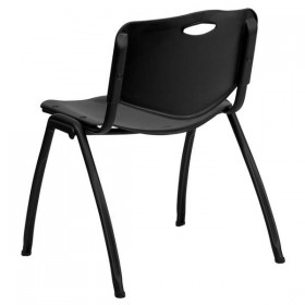 HERCULES Series 880 lb. Capacity Black Polypropylene Stack Chair [RUT-D01-BK-GG]
