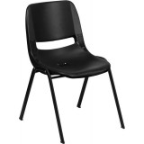 HERCULES Series 880 lb. Capacity Black Ergonomic Shell Stack Chair [RUT-EO1-BK-GG]