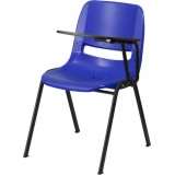 Blue Ergonomic Shell Chair with Left Handed Flip-Up Tablet Arm [RUT-EO1-BL-LTAB-GG]