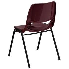 HERCULES Series 880 lb. Capacity Burgundy Ergonomic Shell Stack Chair [RUT-EO1-BY-GG]