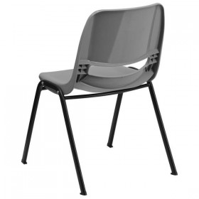 HERCULES Series 880 lb. Capacity Gray Ergonomic Shell Stack Chair [RUT-EO1-GY-GG]
