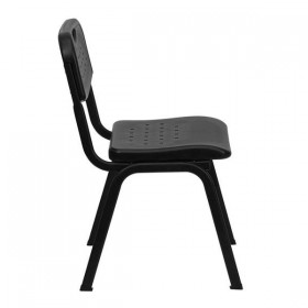 HERCULES Series 880 lb. Capacity Black Plastic Stack Chair with Black Powder Coated Frame [RUT-GK01-BK-GG]