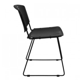 HERCULES Series 400 lb. Capacity Black Plastic Stack Chair with Black Powder Coated Frame Finish [RUT-NF02-BK-GG]