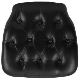 Hard Black Tufted Vinyl Chiavari Chair Cushion [SZ-TUFT-BLACK-GG]