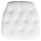 Hard White Tufted Vinyl Chiavari Chair Cushion [SZ-TUFT-WHITE-GG]